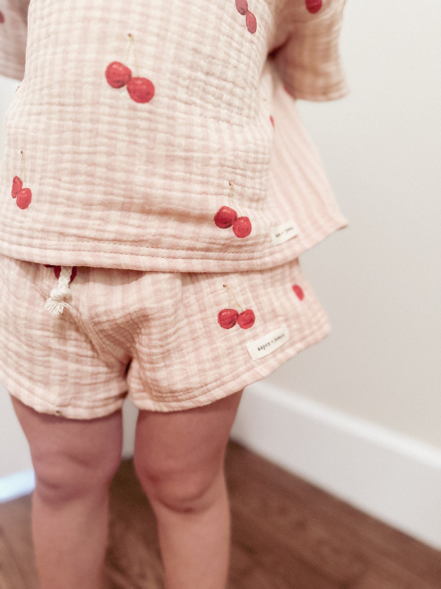 100% Muslin Cotton Short Set - So Cherry Cute