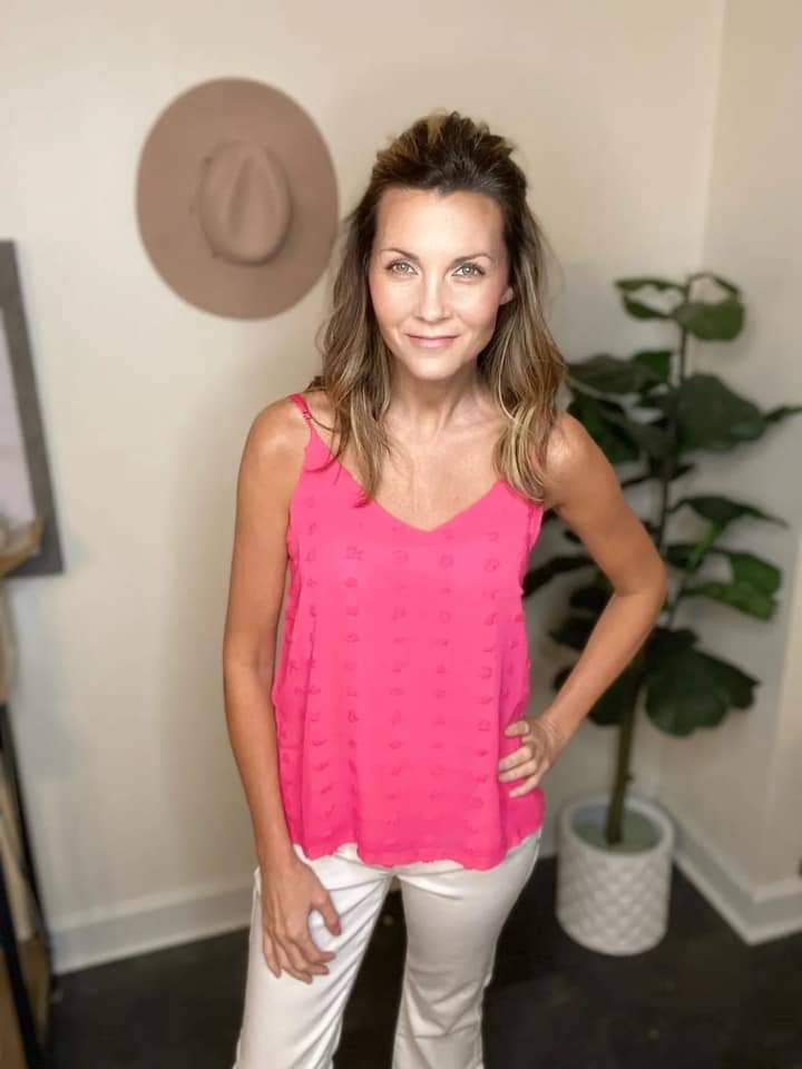 Pink Swiss Dot Tank