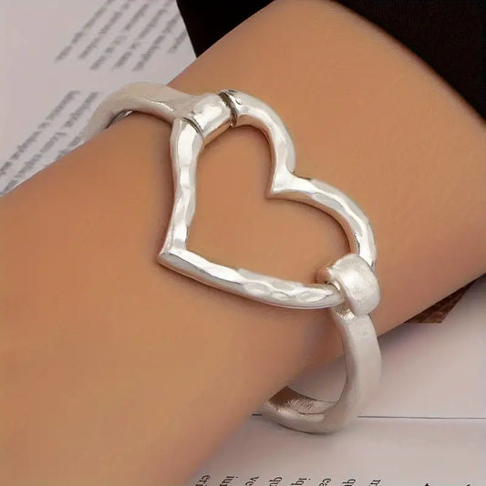 Hollow Heart Cuff Bracelet