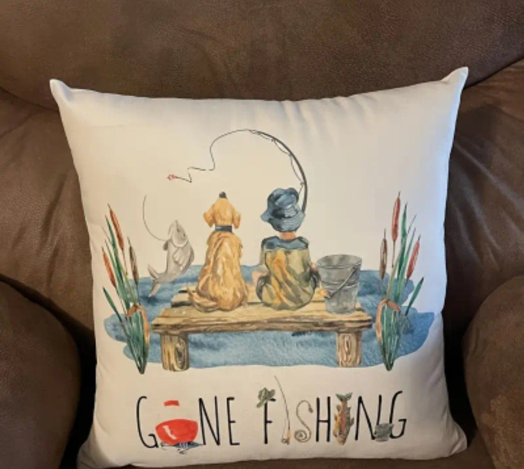 Gone Fishing Pillow