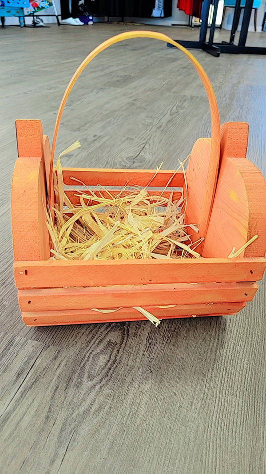 Wooden pumpkin basket