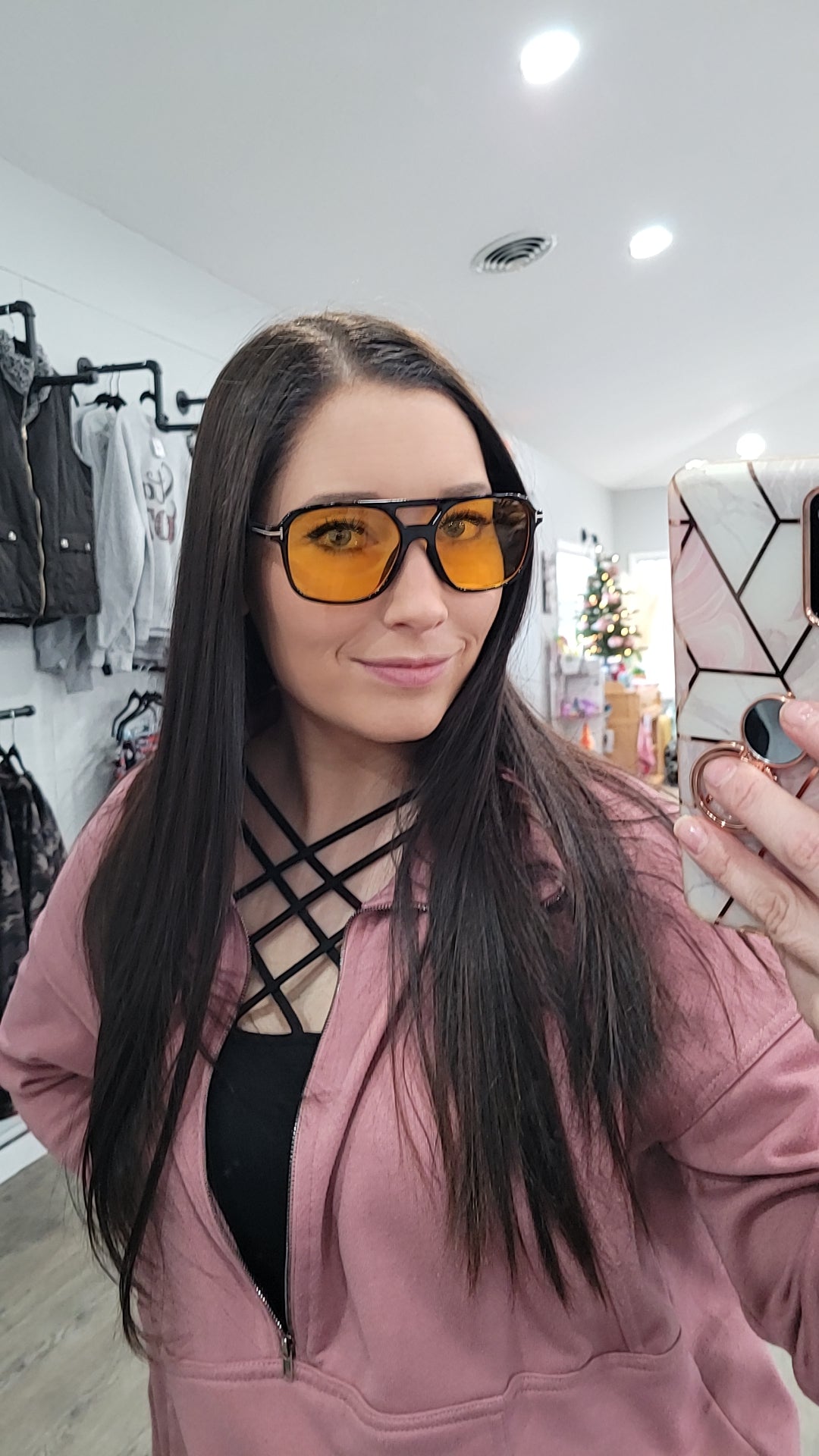 Double Bridge Aviator Sunglasses