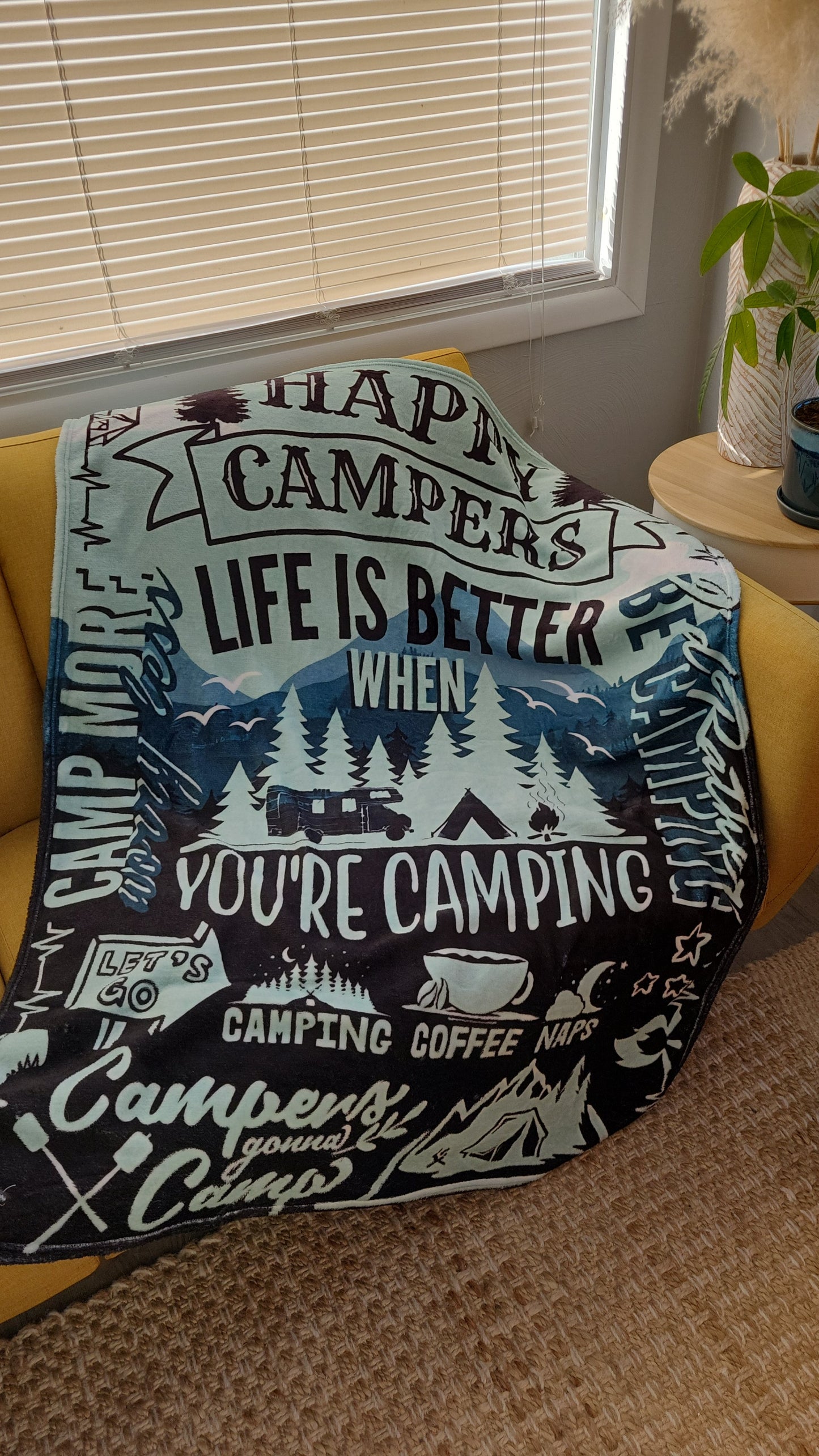 Camp throw blanket