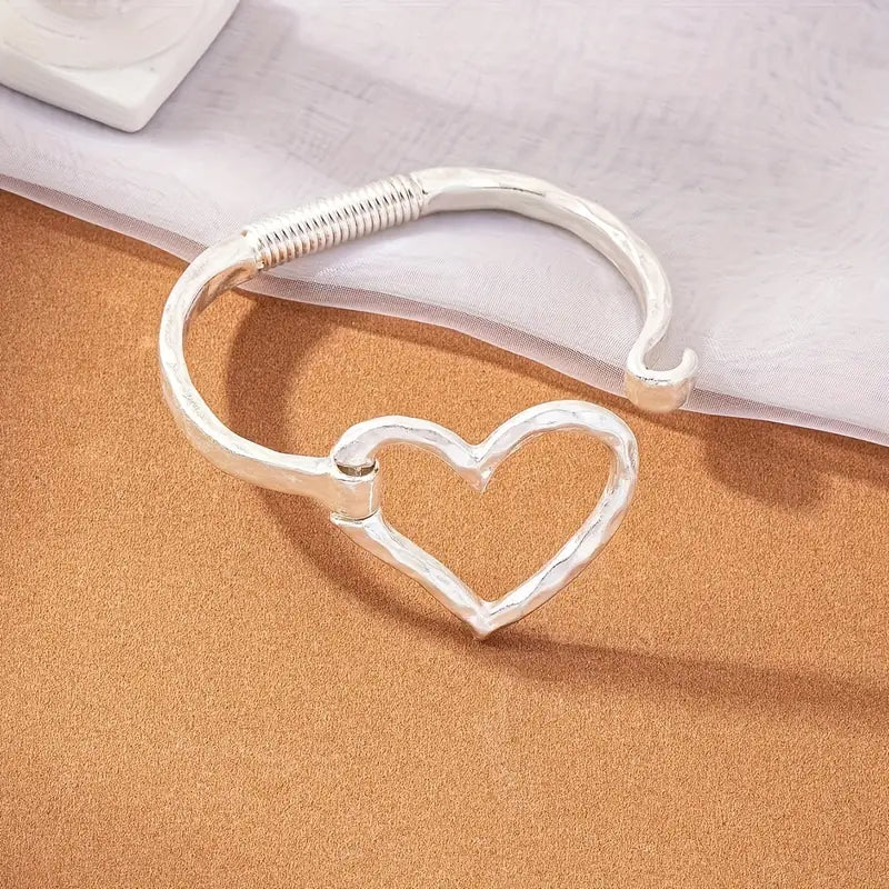 Hollow Heart Cuff Bracelet