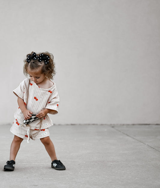 100% Muslin Cotton Short Set - So Cherry Cute