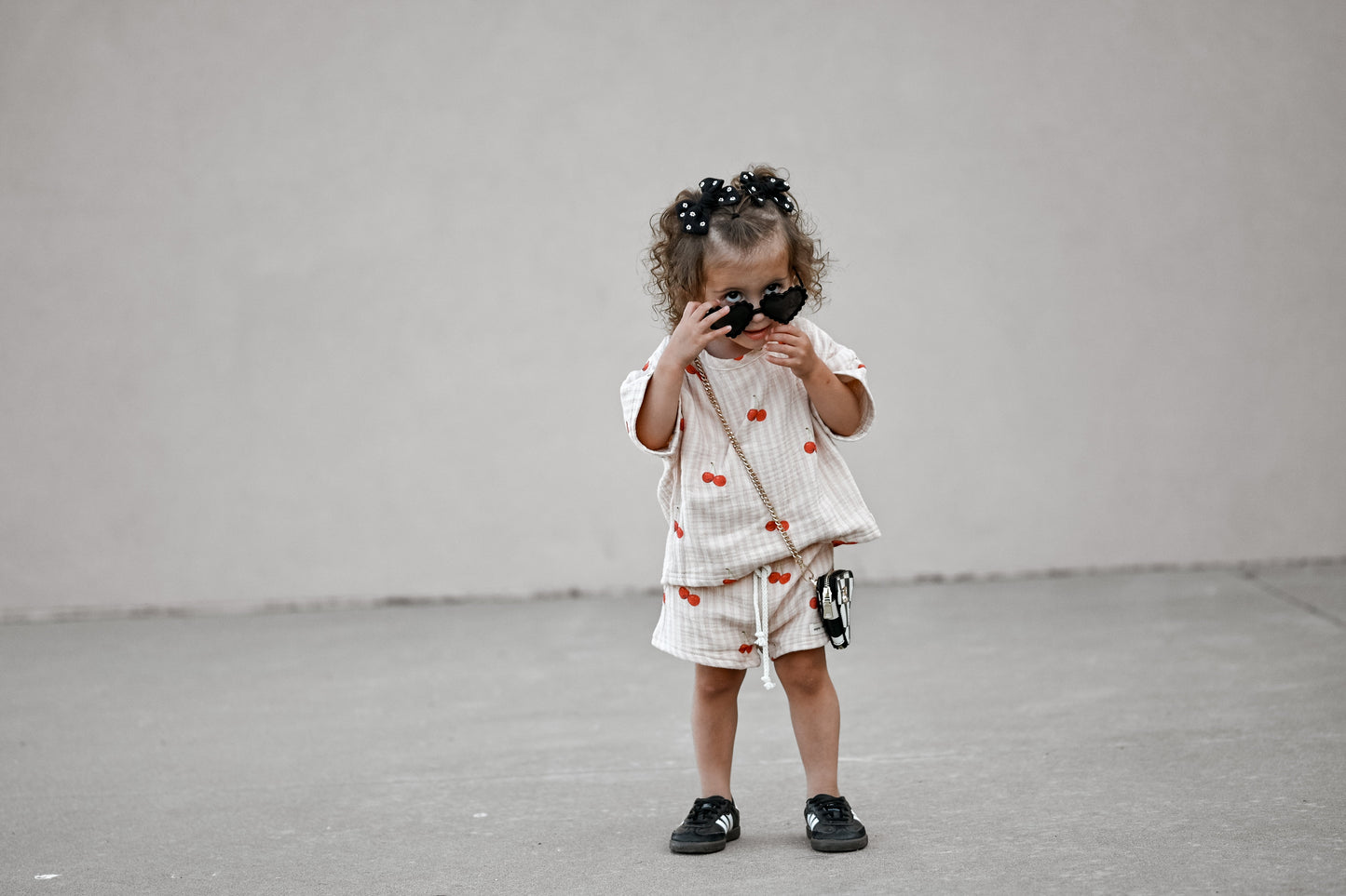 100% Muslin Cotton Short Set - So Cherry Cute