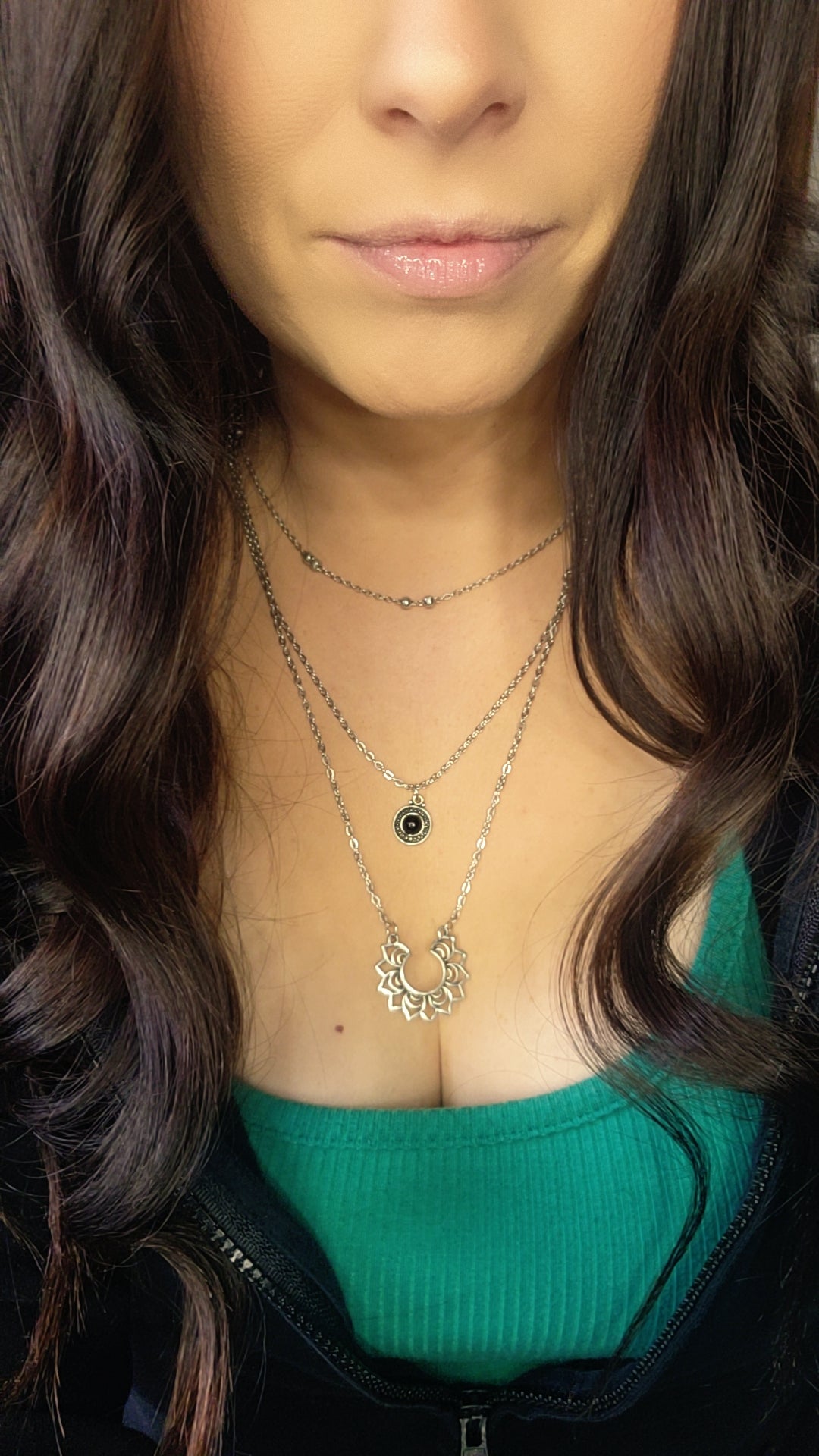 Silver layered necklace
