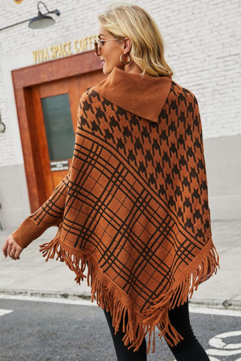 Houndstooth Poncho