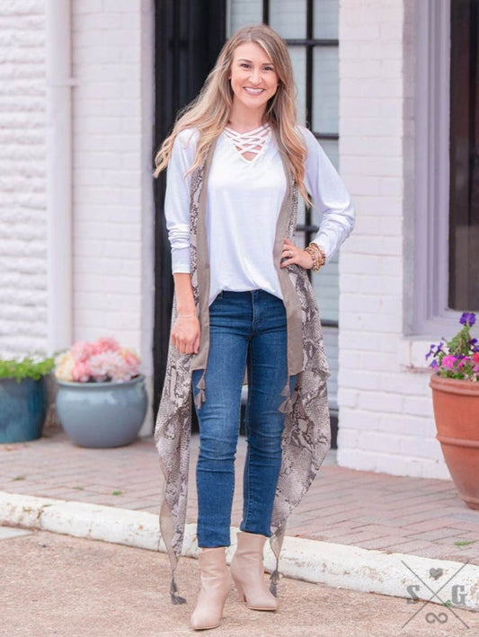 Animal Print kimono vests