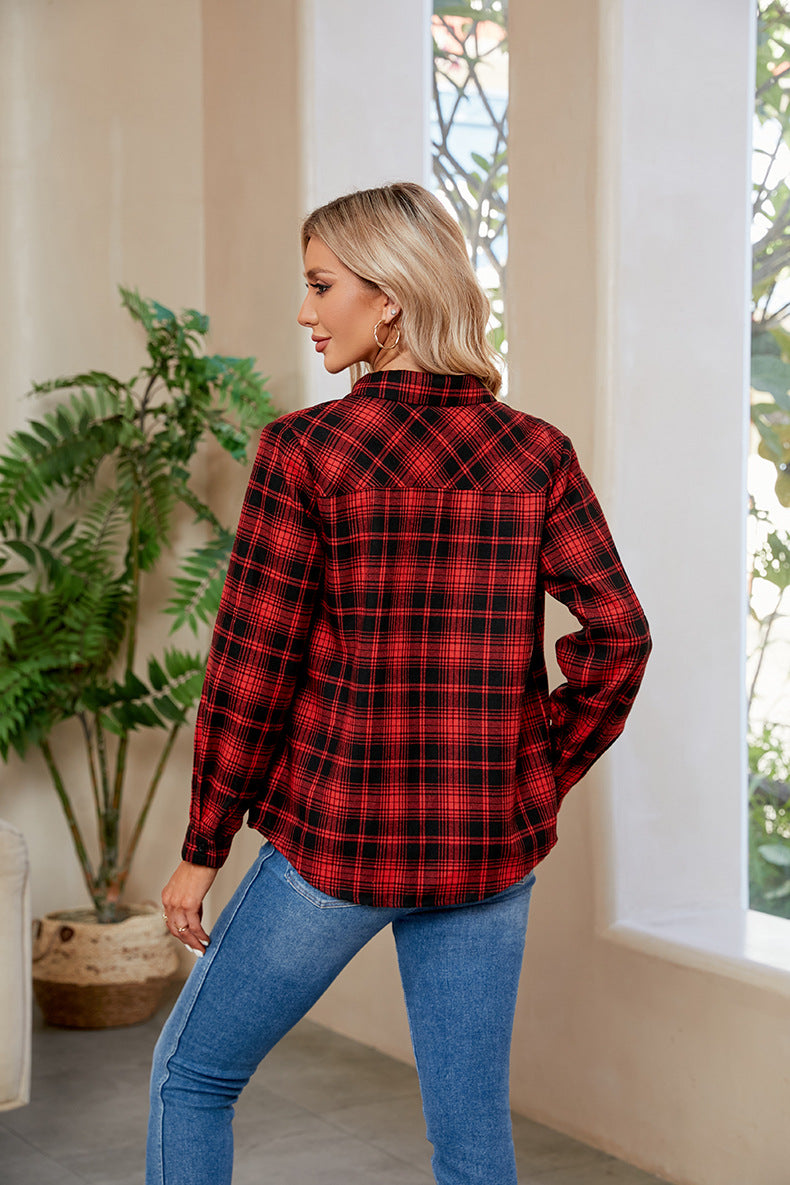 Ms. Plaid Button Down Top