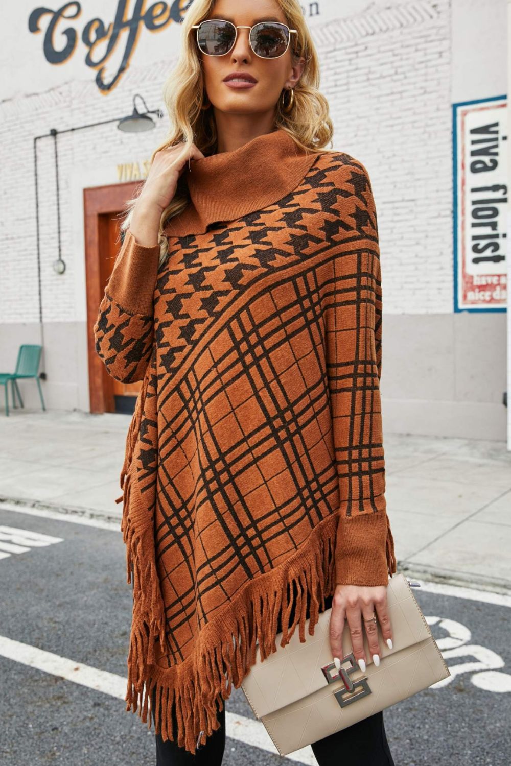 Houndstooth Poncho