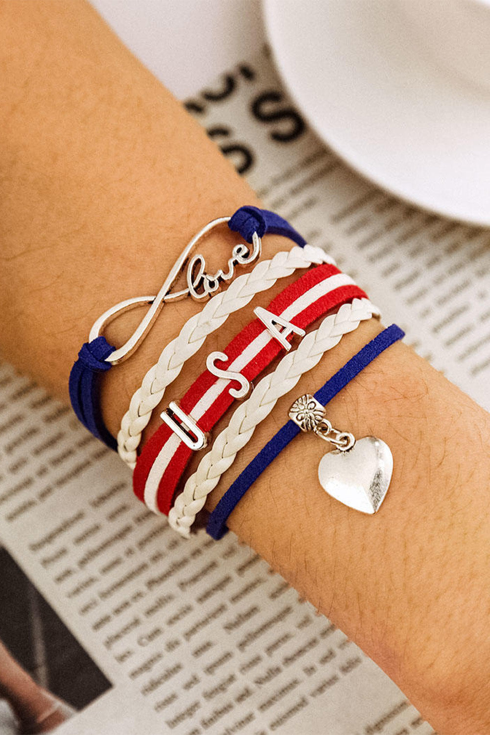 USA Multi braid bracelet