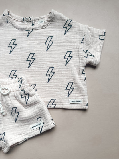 100% Muslin Cotton Short Set - Lightning Fast