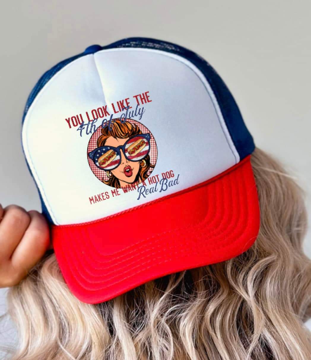 Fourth inspired trucker hat