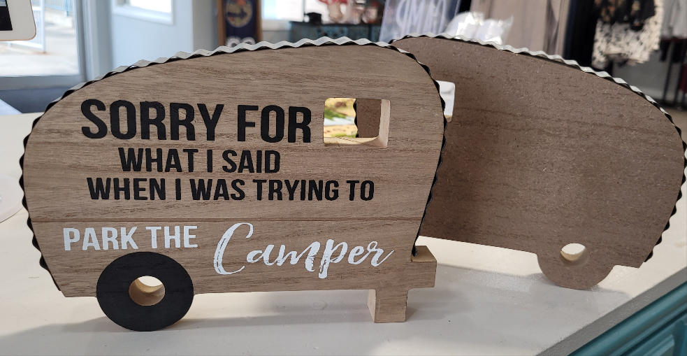 Wooden camper decor