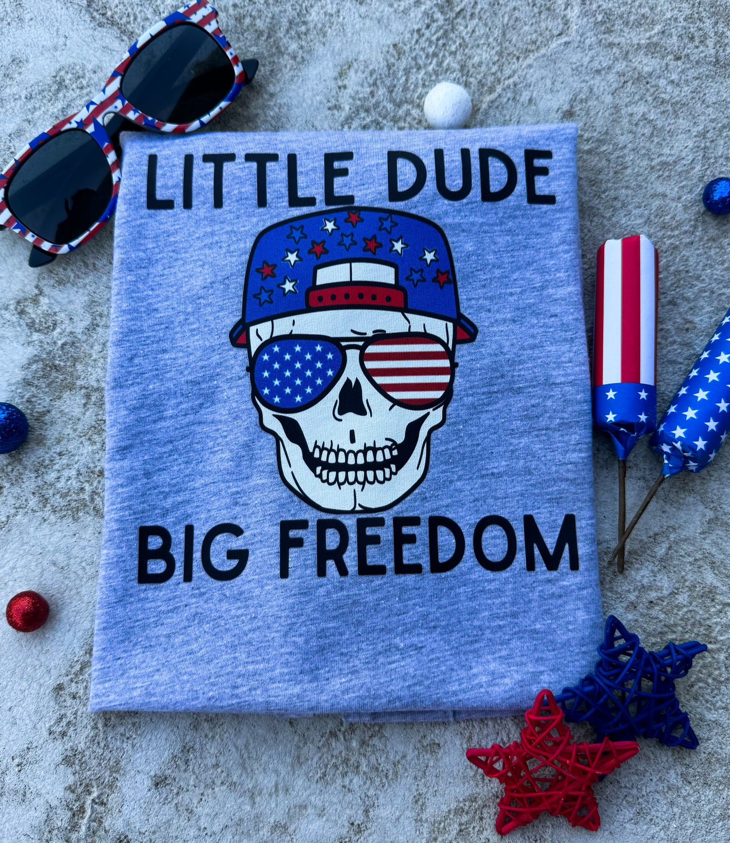 Little Dude Big Freedom - Youth Tee