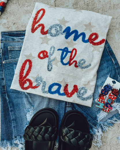 Home Of The Brave FAUX Tinsel Tee