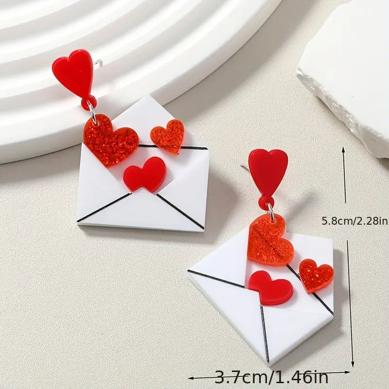 VDay Envelope Earrings