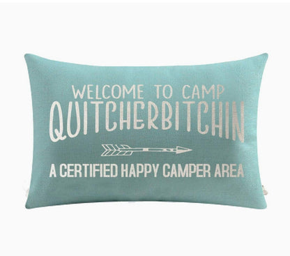 Teal Camp Pillows
