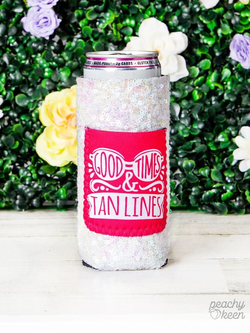 Slim Sequin Can Coozie